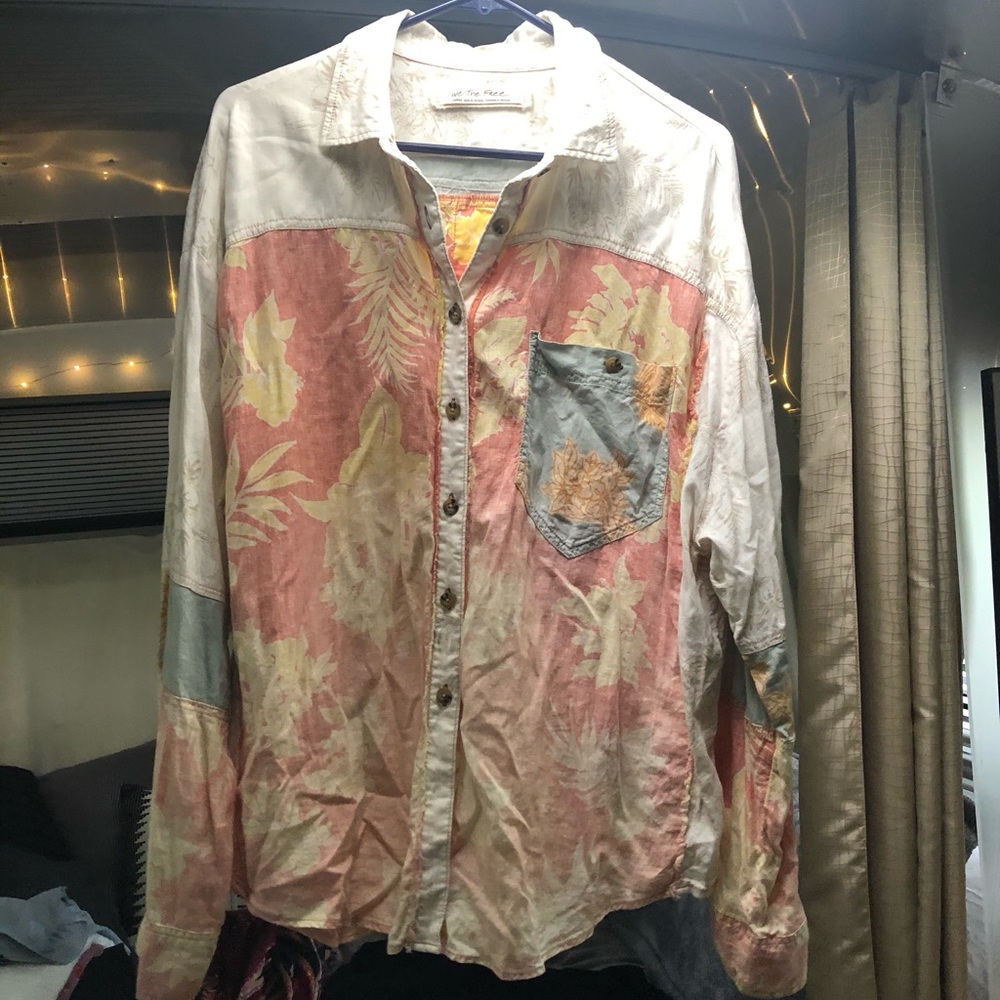 Free people Chasing Waves button down shirt